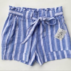Indigo Rein Linen Blend Shorts - M